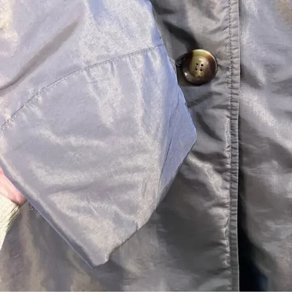 Weatherproof Gray Iridescent Trench Belted Raincoat Jacket Size M - Picture 5 of 13